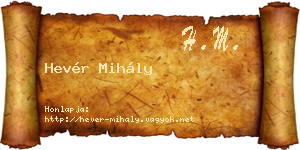Hevér Mihály névjegykártya